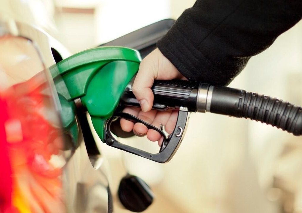 Fuel being dispensed at the pump