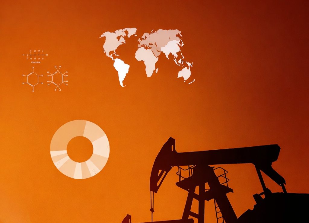 Oil pump jacks at sunset