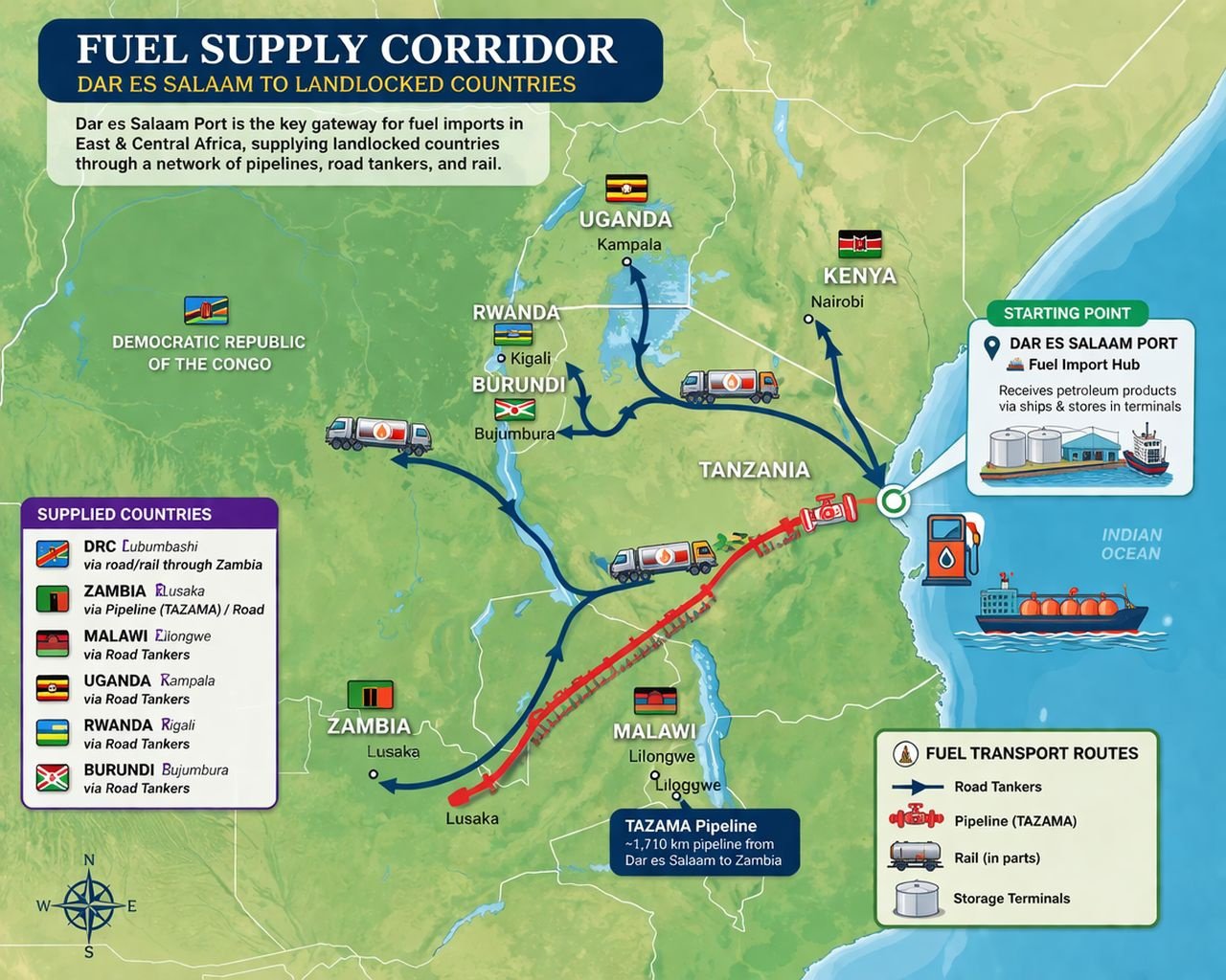 BGEM Energy fuel supply corridor across Zambia